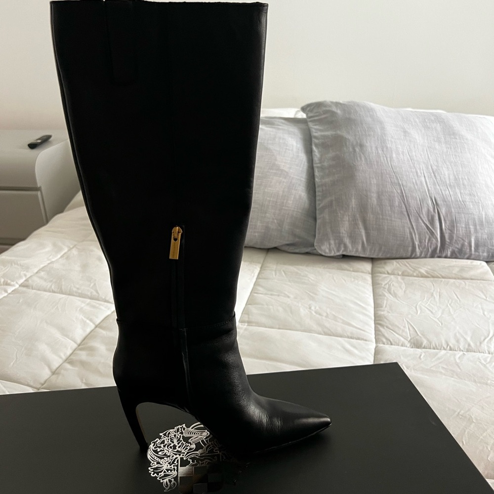 Vince Camuto Black Knee-High Leather Boots